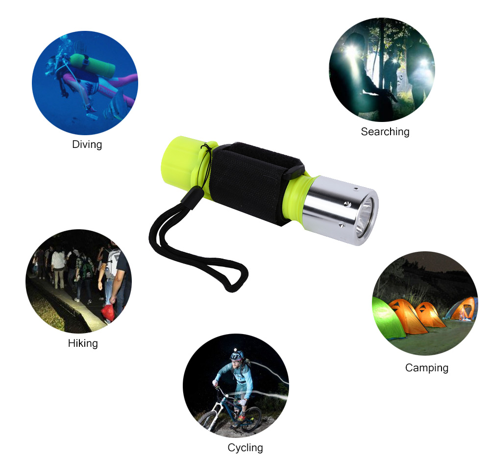 XML - T6 3 Modes 1000LM Strong Light Diving Torch Underwater Flashlight
