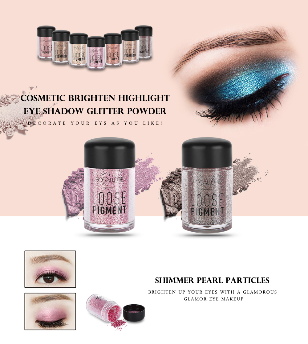 FOCALLURE FA37 Cosmetic Brighten Highlight Eye Shadow Glitter Powder