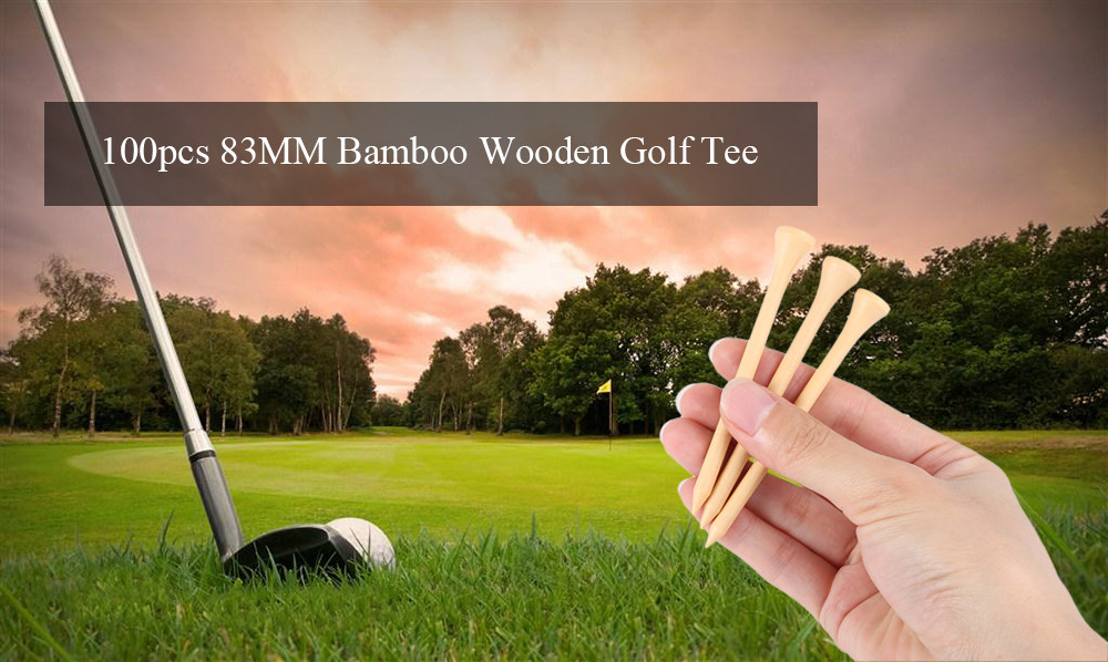 Dominant 100pcs 83MM Durable Bamboo Wooden Golf Tee Golfing Accessory