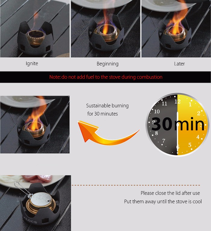 Alocs Portable Mini Spirit Burner Alcohol Stove for Outdoor Backpacking Hiking Camping