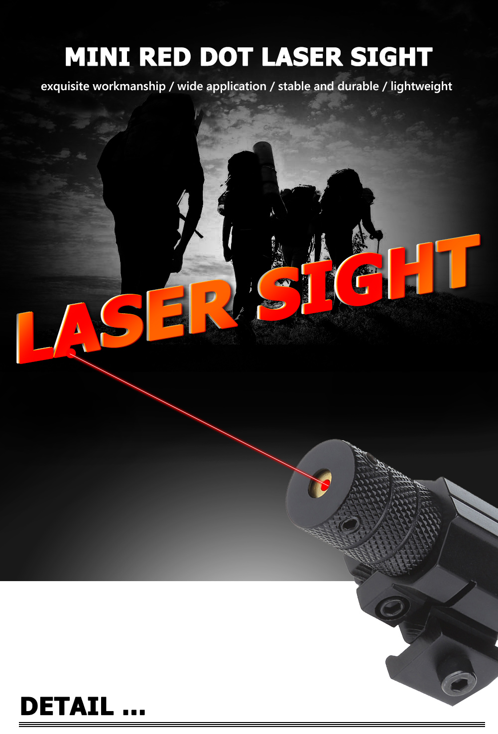Mini Red Dot Laser Sight for Rifle Handgun Scope with Wrench