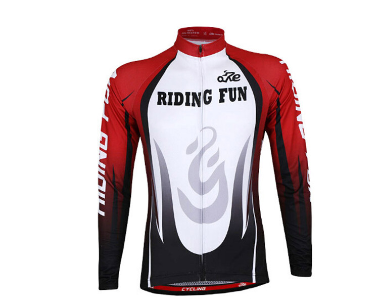 RIDING FUN Men Breathable Long-sleeved Riding Clothes Suit with 3D Sponge Cushion