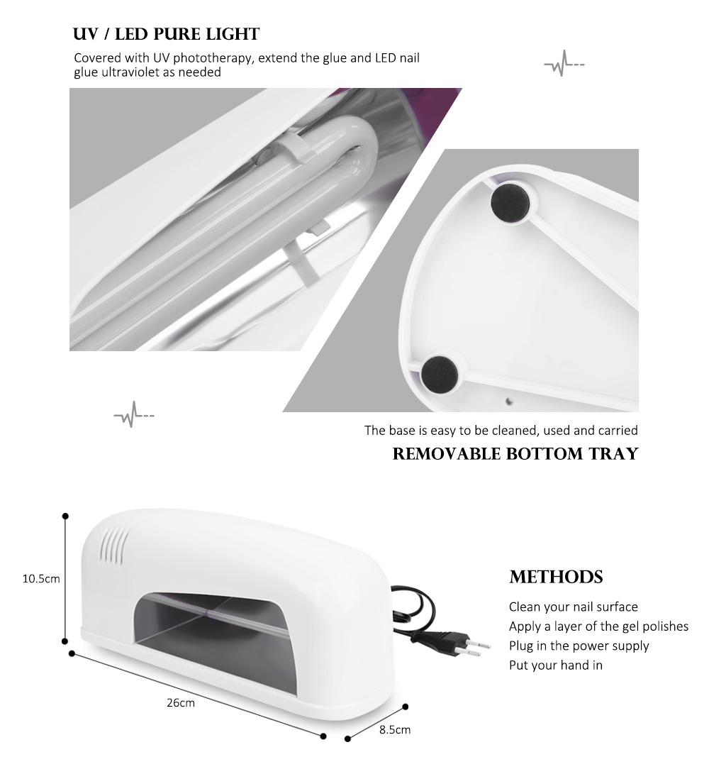 9W High Automatic Light Phototherapy Slide Type LED + UV Manicure Nail Art Power Lamp