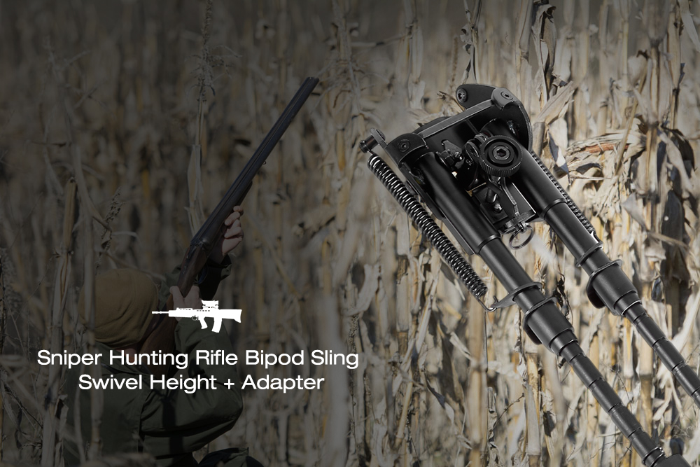 HD1806 Spring Return Sniper Hunting Rifle Bipod Sling Swivel Height
