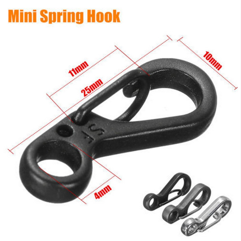 10PCS/SET Spring Buckle Snap Alloy Nickel-Free Plating Mini Key Ring Carabiner Bottle Hook Paracord Camping Accessories