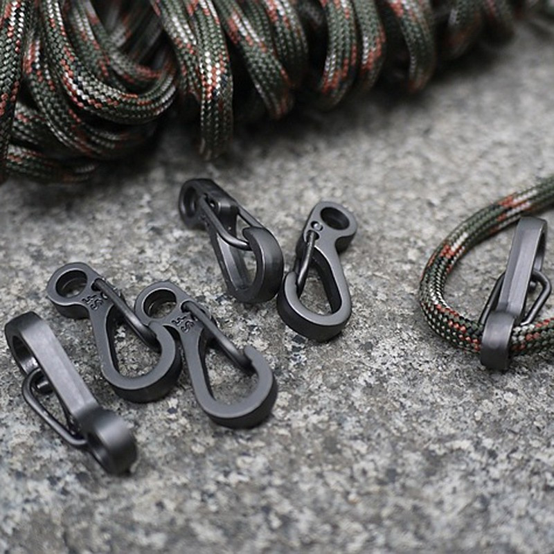 10PCS/SET Spring Buckle Snap Alloy Nickel-Free Plating Mini Key Ring Carabiner Bottle Hook Paracord Camping Accessories