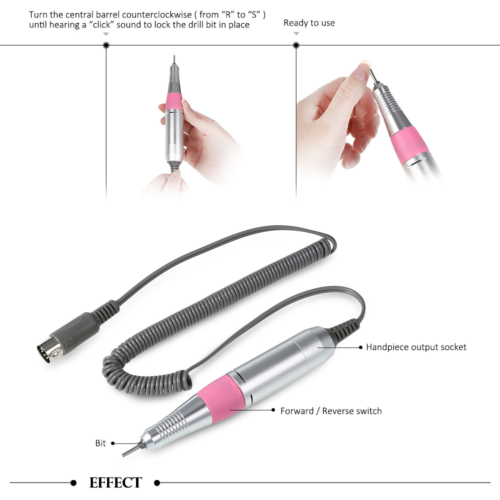 Nail Manicure Handpiece Pedicure Files Tool Electric Grinding Polisher Glazing Machine Accessory