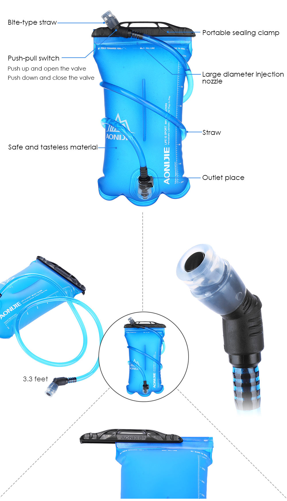 AONIJIE SD16 Multi-functional Outdoor Sport Water Bag (1.5L)