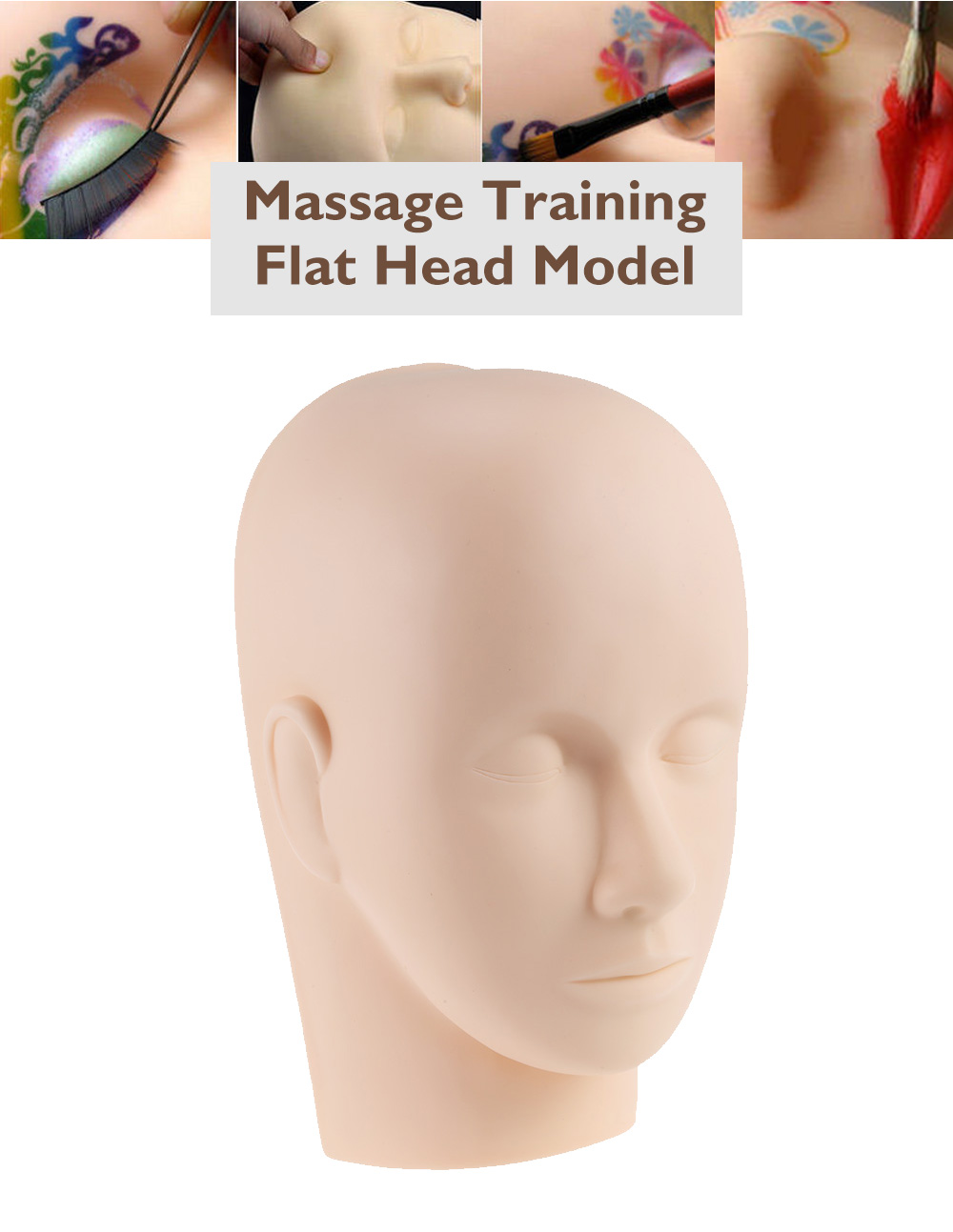 Massage Training Mannequin Flat Head Model for Makeup Practice
