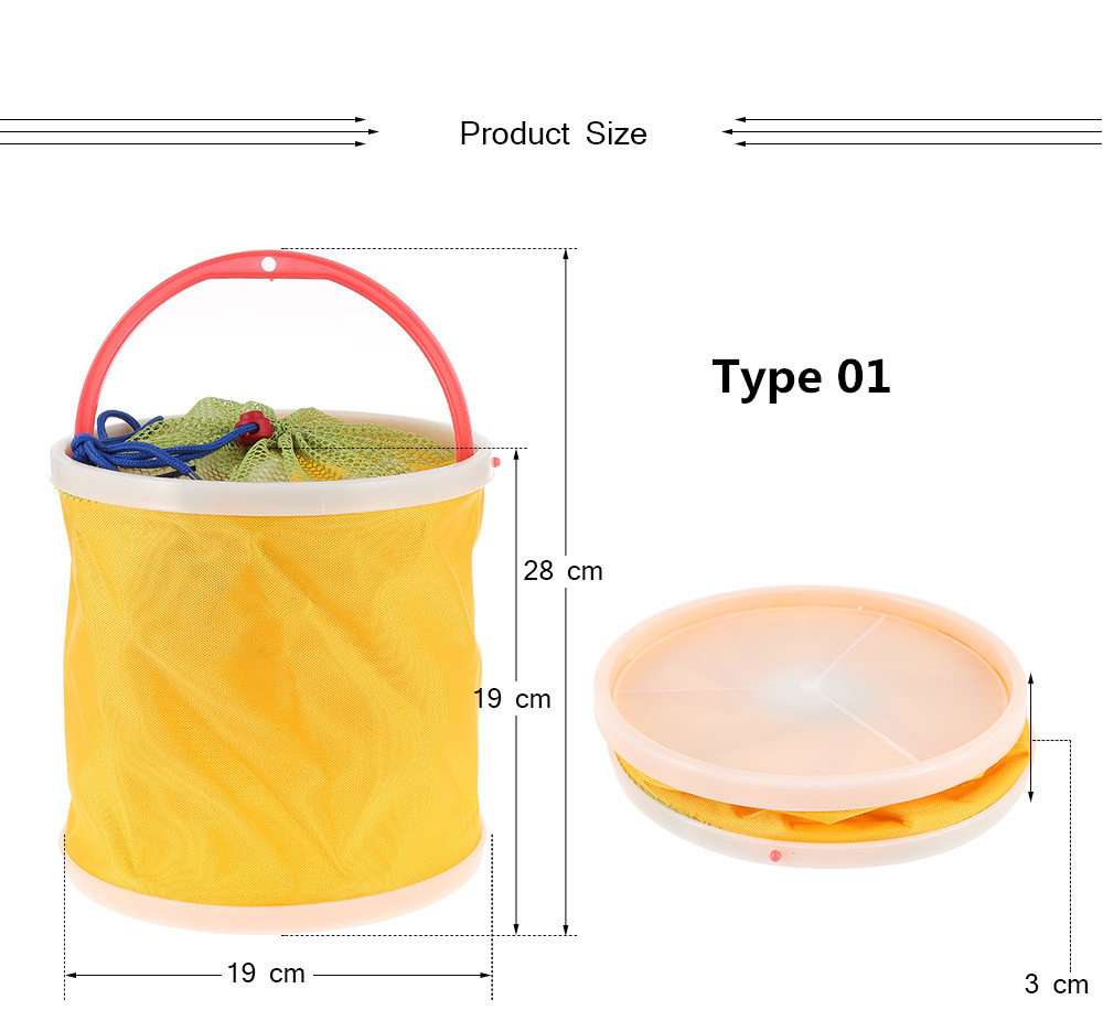 Portable Canvas Folding Bucket for Outdoor Camping Fishing Car Washing