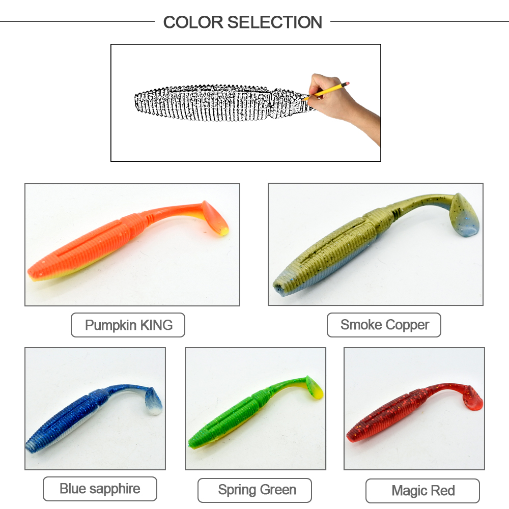 Different Color 7.5CM Length Soft Bait Fishing Lure
