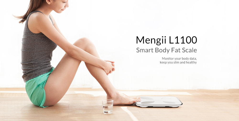 Mengii L1100 Smart Body Fat Scale LED Display Bluetooth 4.0 Intelligent Data Analysis APP Control Digital Weighing Tool