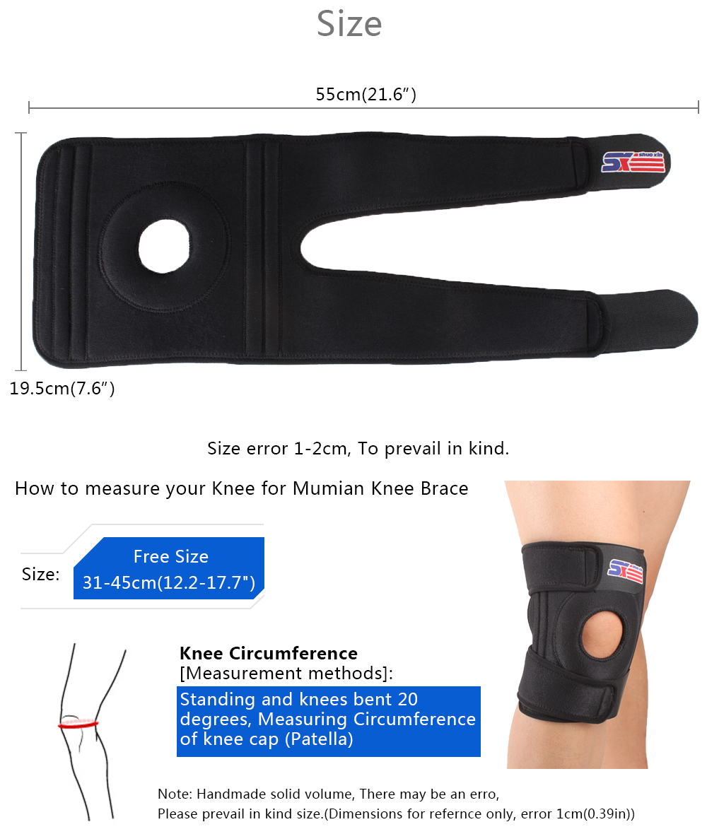 SX520 4 Spring Support Adjustable Sports Knee Brace Pad