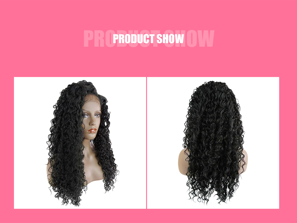 Fluffy Curly Long Lace Frontal Synthetic Wig