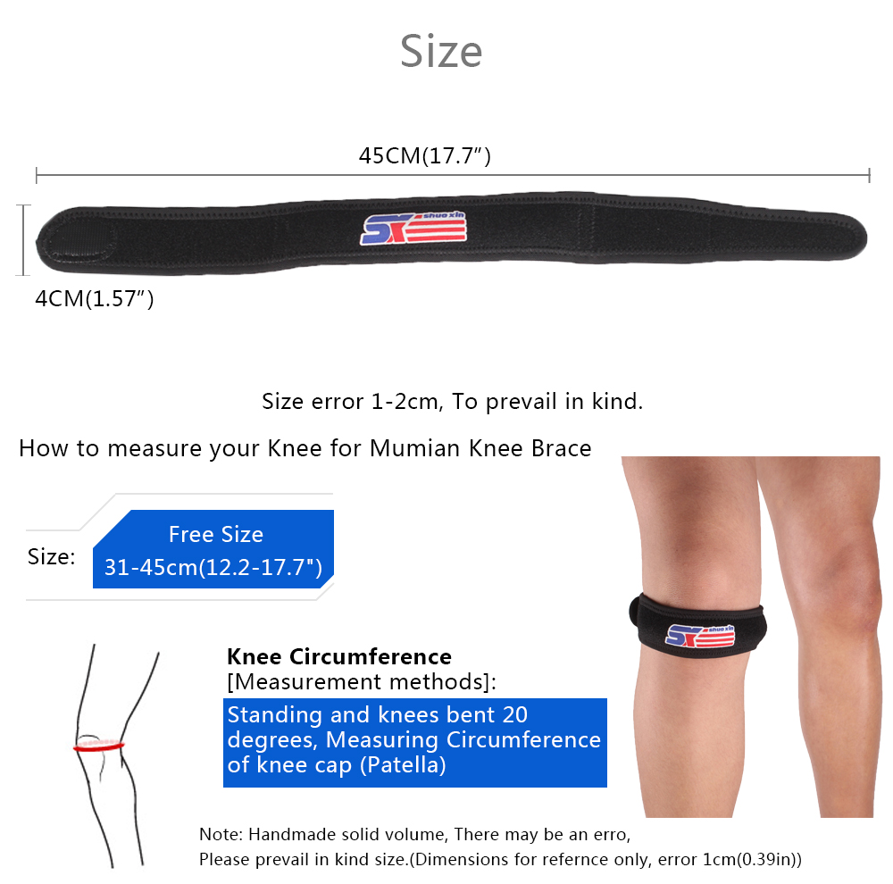 Shou Xin SX622 Silicon Sport Patella Band Knee Guard Protector - Black