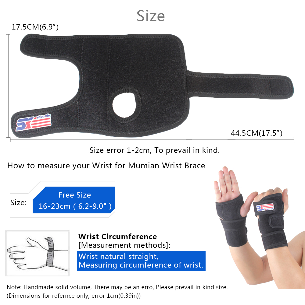 Shou Xin SX499 Medical Carpal Tunnel Wrist Brace Support Sprain Forearm Splint Band Stra Black