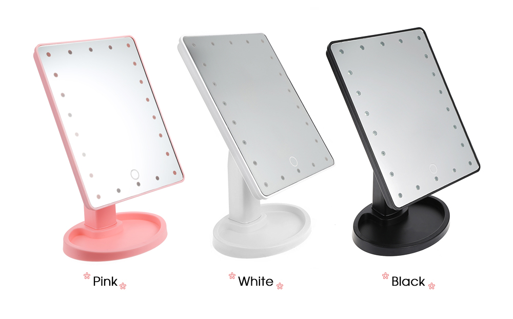 360 Degree Rotating LED Touch Screen Large Makeup Mirror