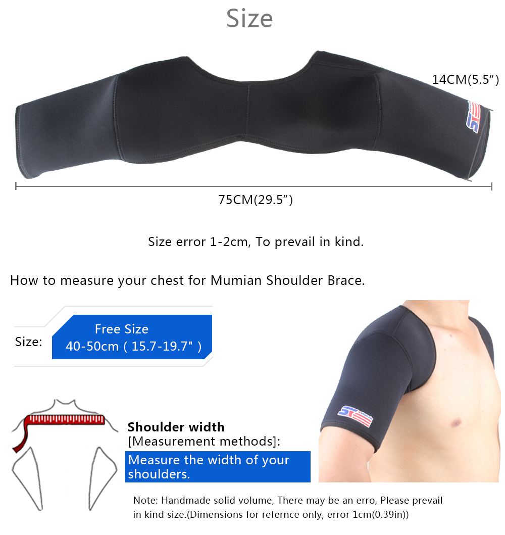 ShuoXin SX546 Sports Double Shoulder Brace Support Strap Wrap Belt Band Pad - Black