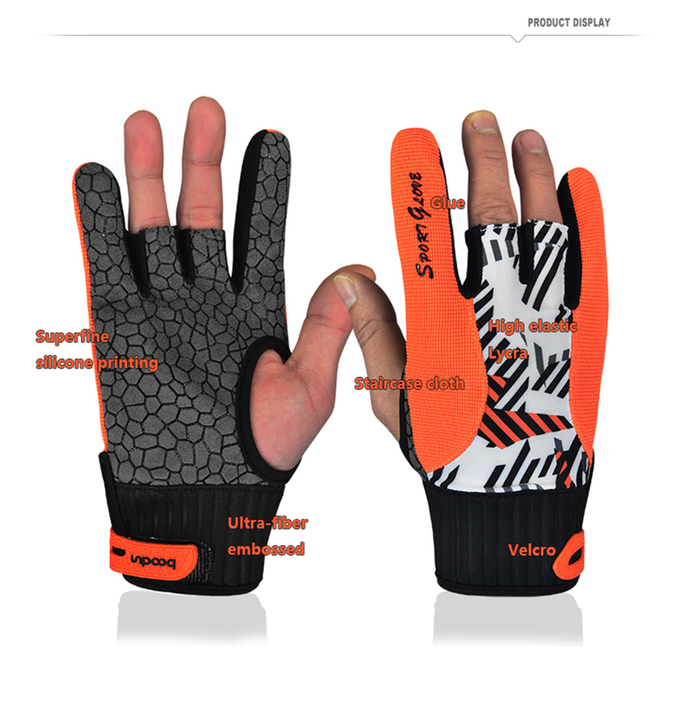 Professional Anti-Skid Bowling Gloves Comfortable Bowling Accessories Semi-finger Instruments Sports Gloves Mittens