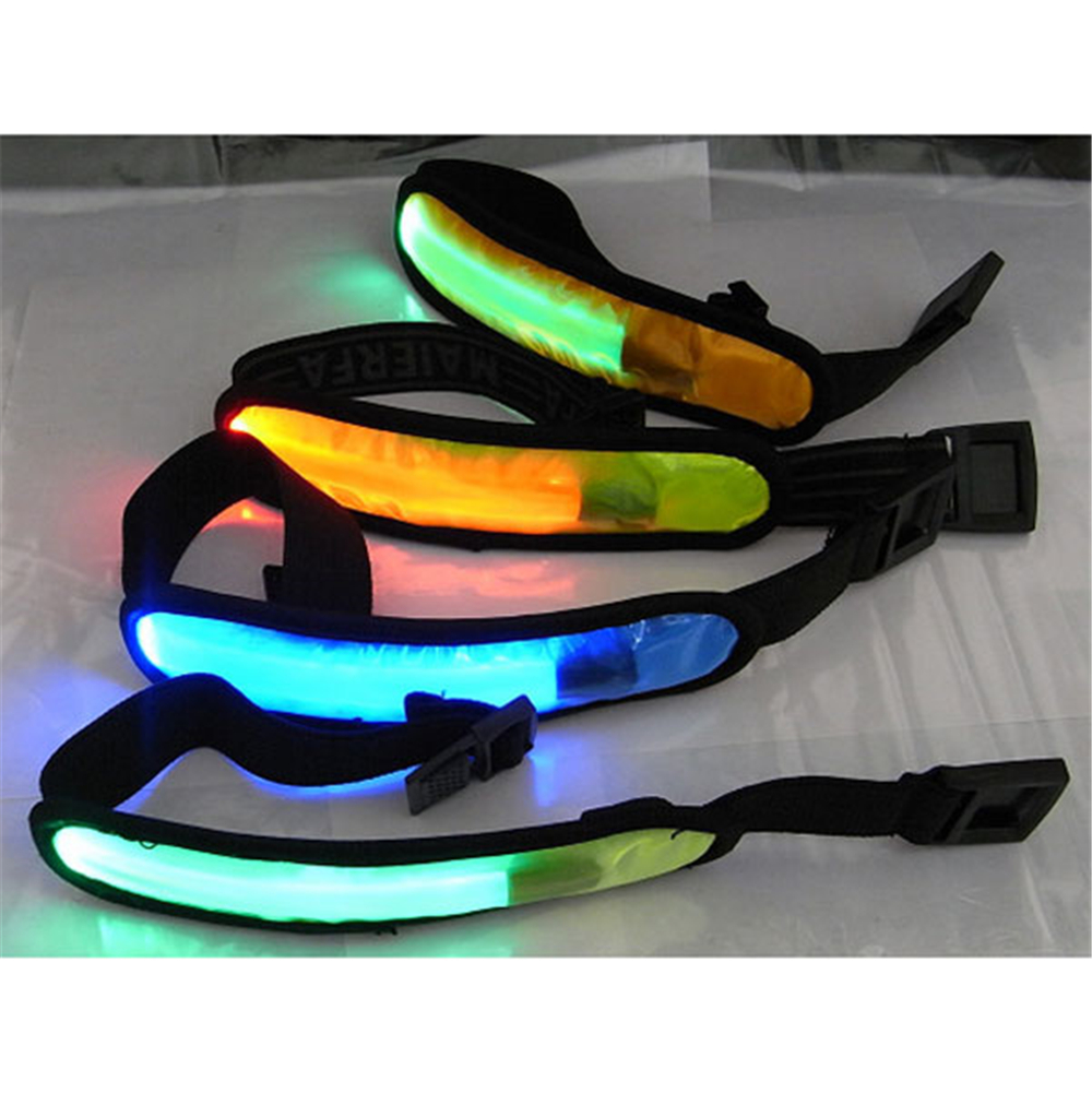 LED Safety Reflective Light Shine Flash Glowing Luminous Armband Arm Belt Band Wrist Support Hand Strap Wristband