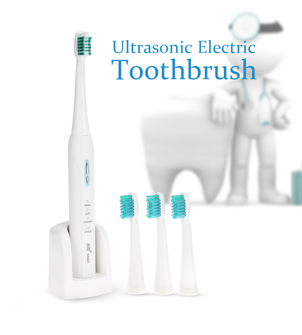 Wireless Rechargeable Ultrasonic Electric Toothbrush Brush Set