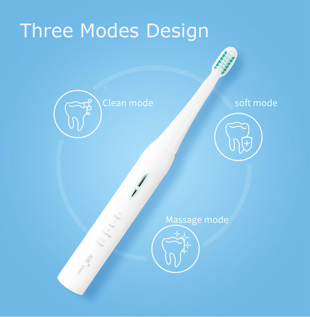 Wireless Rechargeable Ultrasonic Electric Toothbrush Brush Set