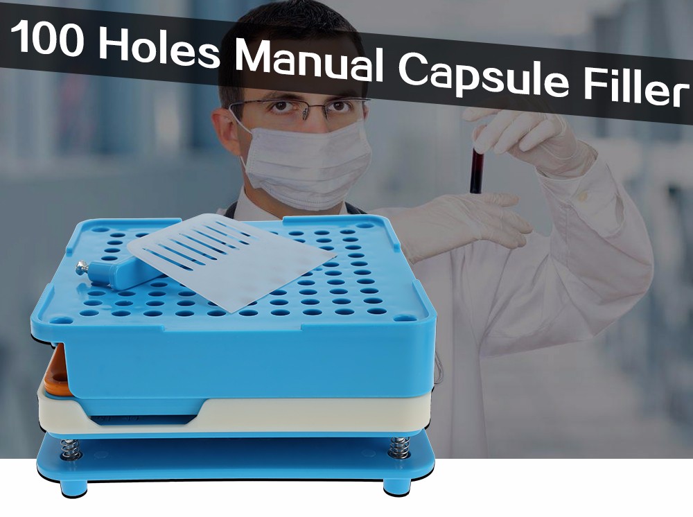 100 Holes Manual Capsule Filler with Powder Block Board Tamping Tool