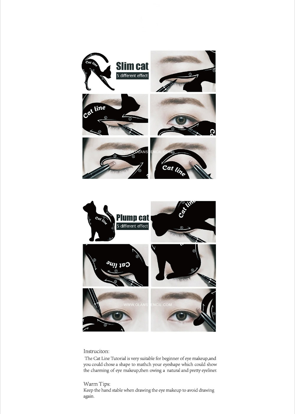 New Cat Line Eye Makeup Eyeliner Stencils