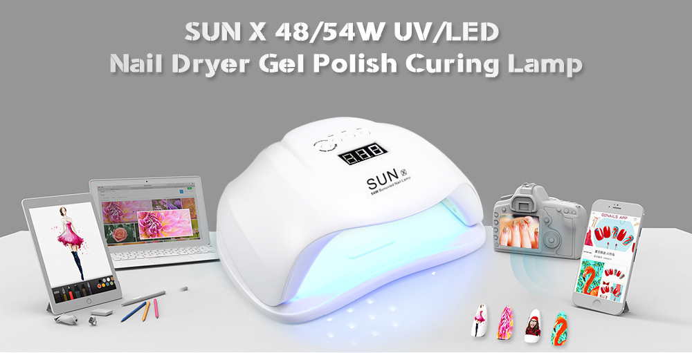 SUN X 48 / 54W UV / LED Nail Dryer Gel Polish Curing Lamp with LCD Display
