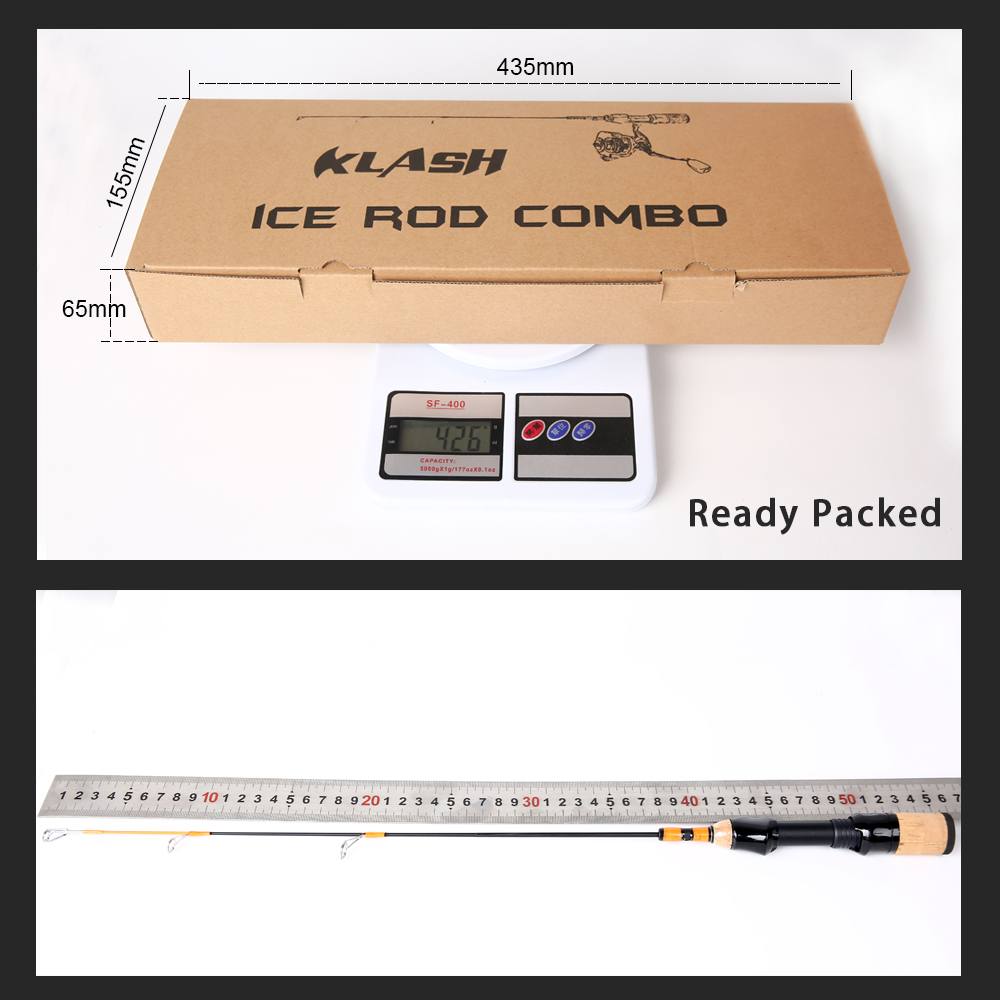 HONOREAL Klash Light Portable Travel Spinning Ice Fishing Rod Reel Combo