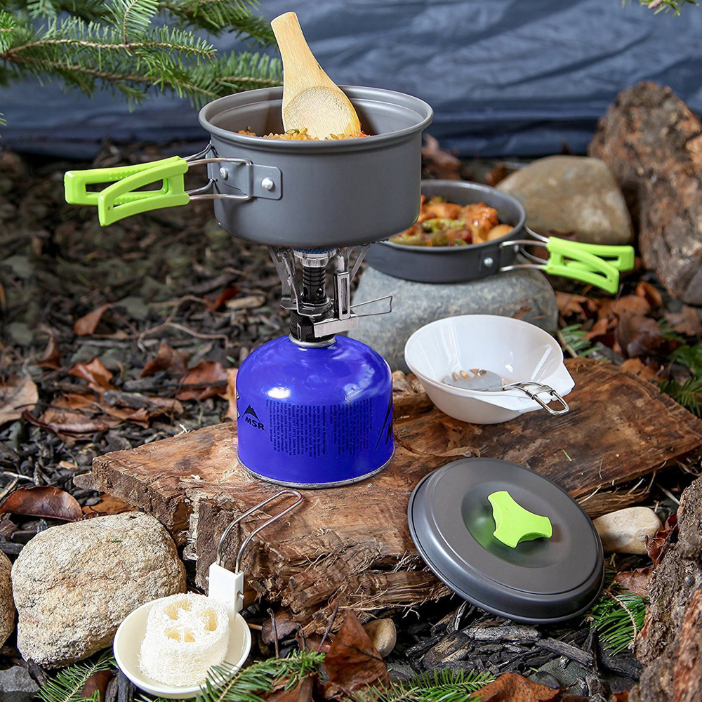 Outdoor Cookware Set Cooking Utensils Lightweight Compact Pot Pan Bowls for Camping Hiking Backpacking Picnic