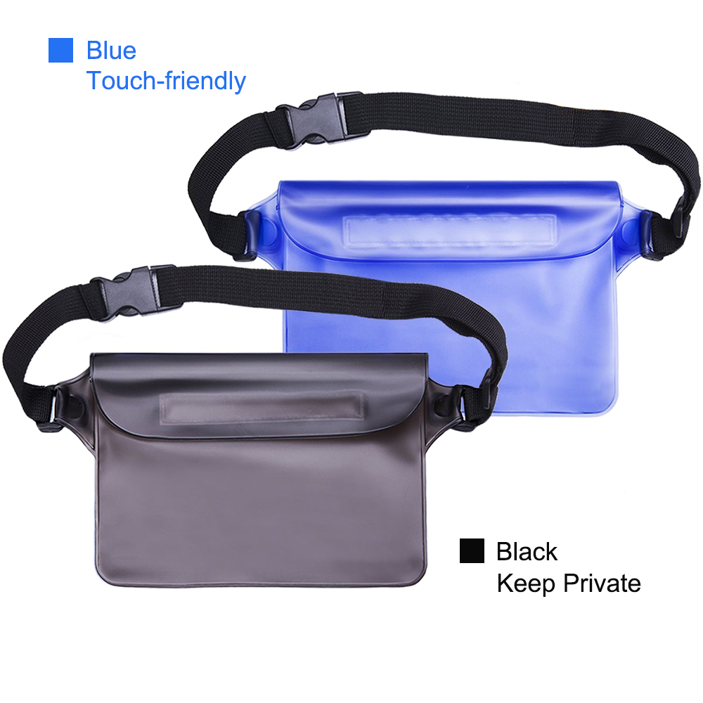 Portable Durable Waterproof Pouch Dry Bag with Adjustable Strap Perfect for Beach Pool Swimming Boating 2-Pack