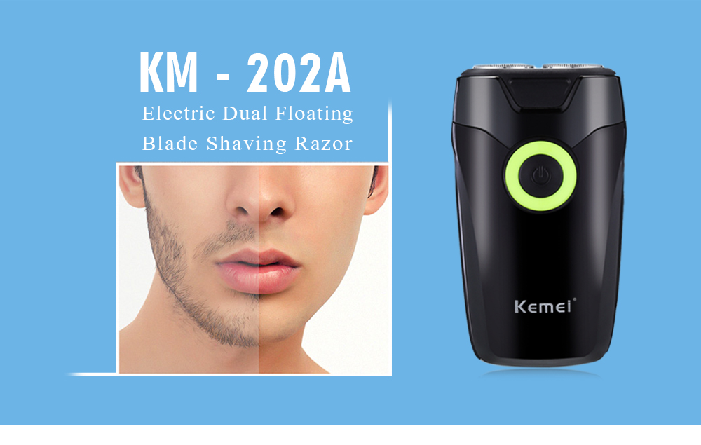 KM - 202A Rechargeable Electric Dual Floating Blade Shaving Razor Face Care