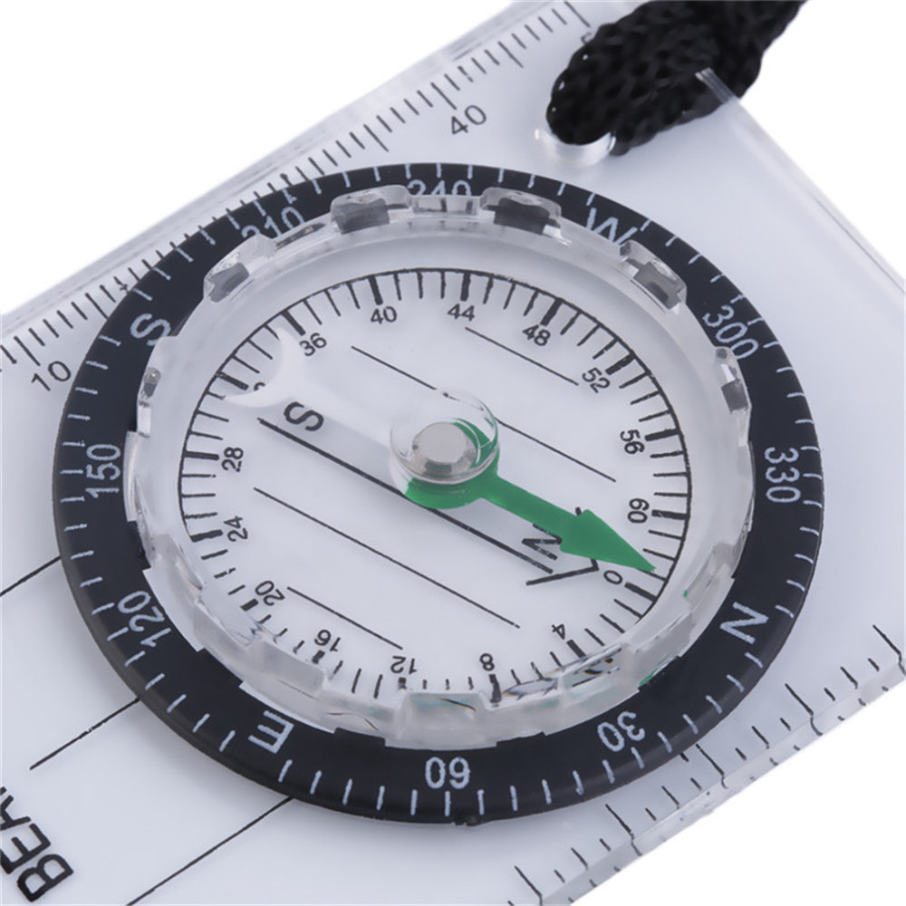 Mini Baseplate Compass Map Scale Ruler for Outdoor Camping Hiking