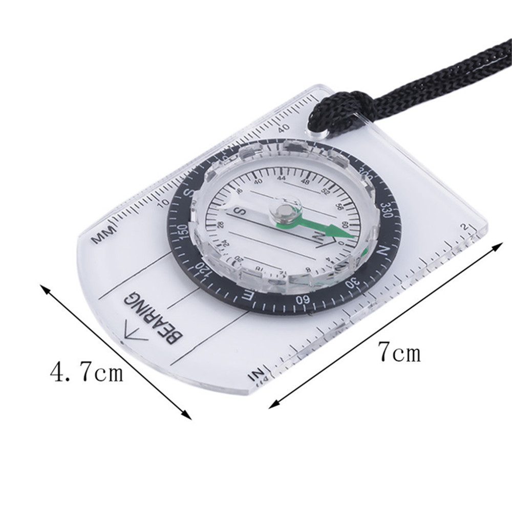 Mini Baseplate Compass Map Scale Ruler for Outdoor Camping Hiking