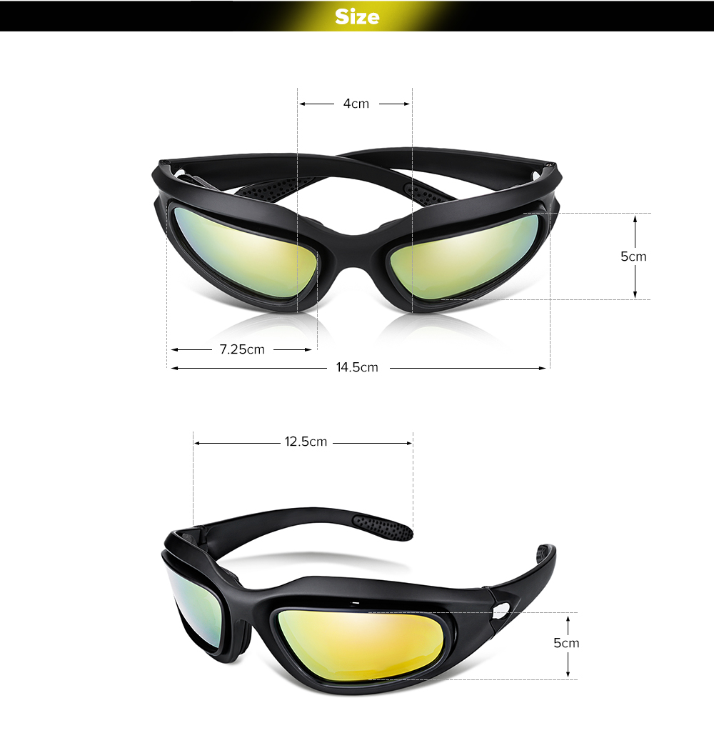 C6 Outdoor Sports Sun Glasses Tactical Hunting UV Protection Cycling Goggles