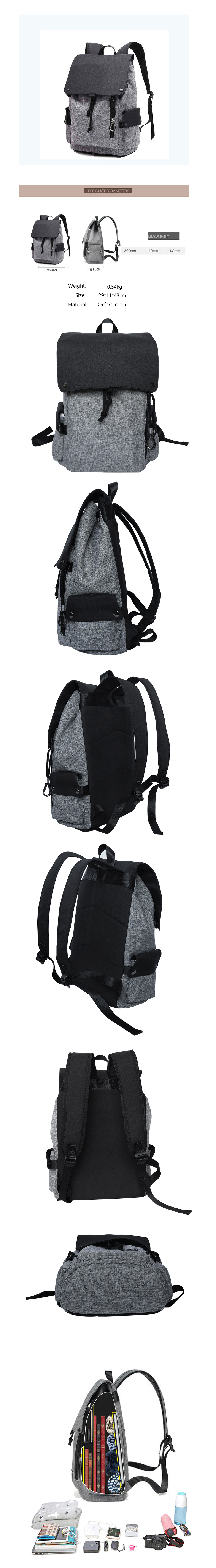 Student Bag Canvas Travel Backpack Leisure Computer Bag Shoulder Bag