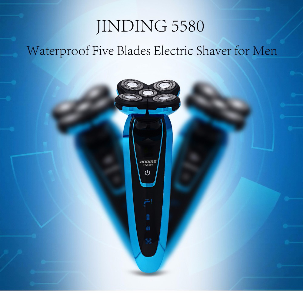 JINDING 5580 Waterproof Five Blades Electric Shaver for Men