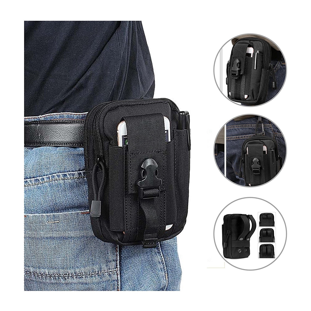 Multipurpose Tactical Cover Smartphone Holster EDC Security Pack Carry Case Pouch Belt Money Pocket