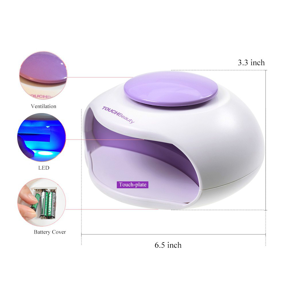 TOUCHBeauty TB-0889 Portable Nail Dryer with Air and LED Light Good for Regular Nail Polish