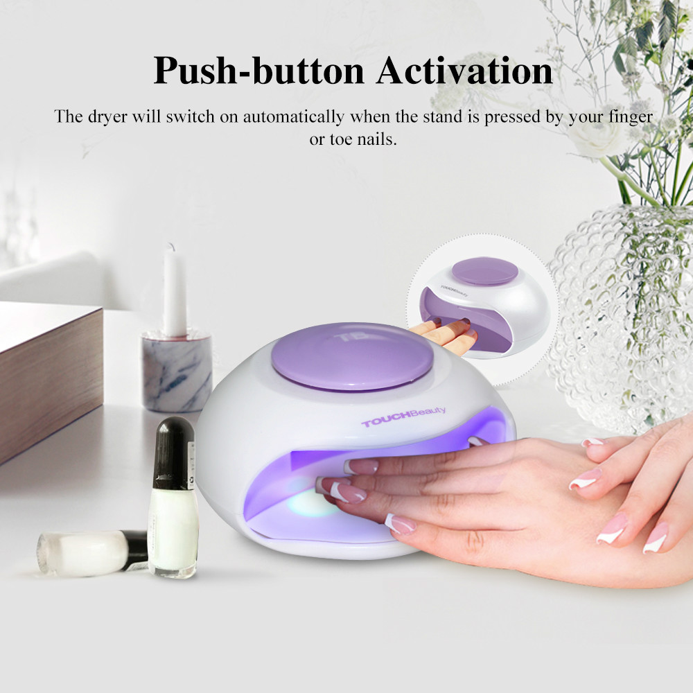 TOUCHBeauty TB-0889 Portable Nail Dryer with Air and LED Light Good for Regular Nail Polish