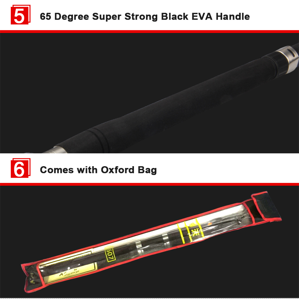 High Quality 2.1m 5 Section Carbon Freshwater Saltwater Telescopic Fishing Rod