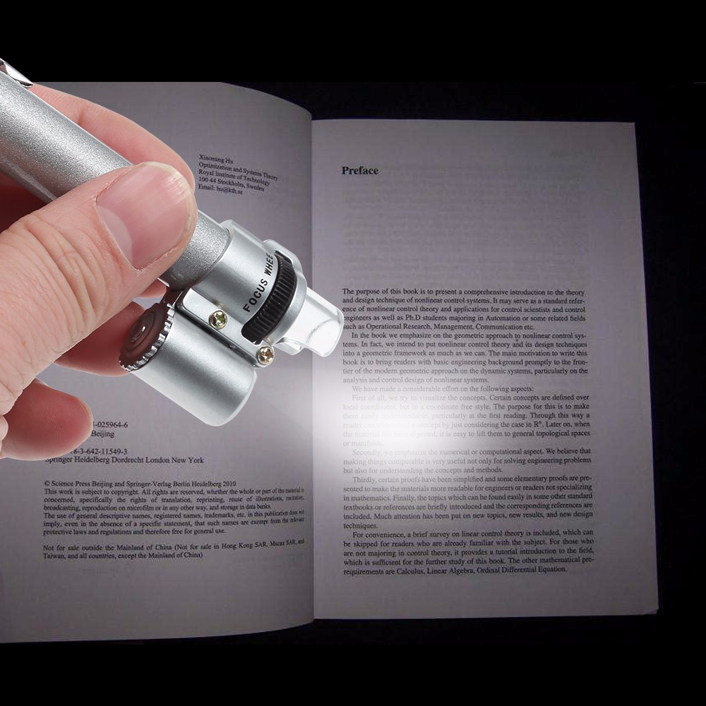 Portable Pen Shaped 100 Times Microscope with LED Light