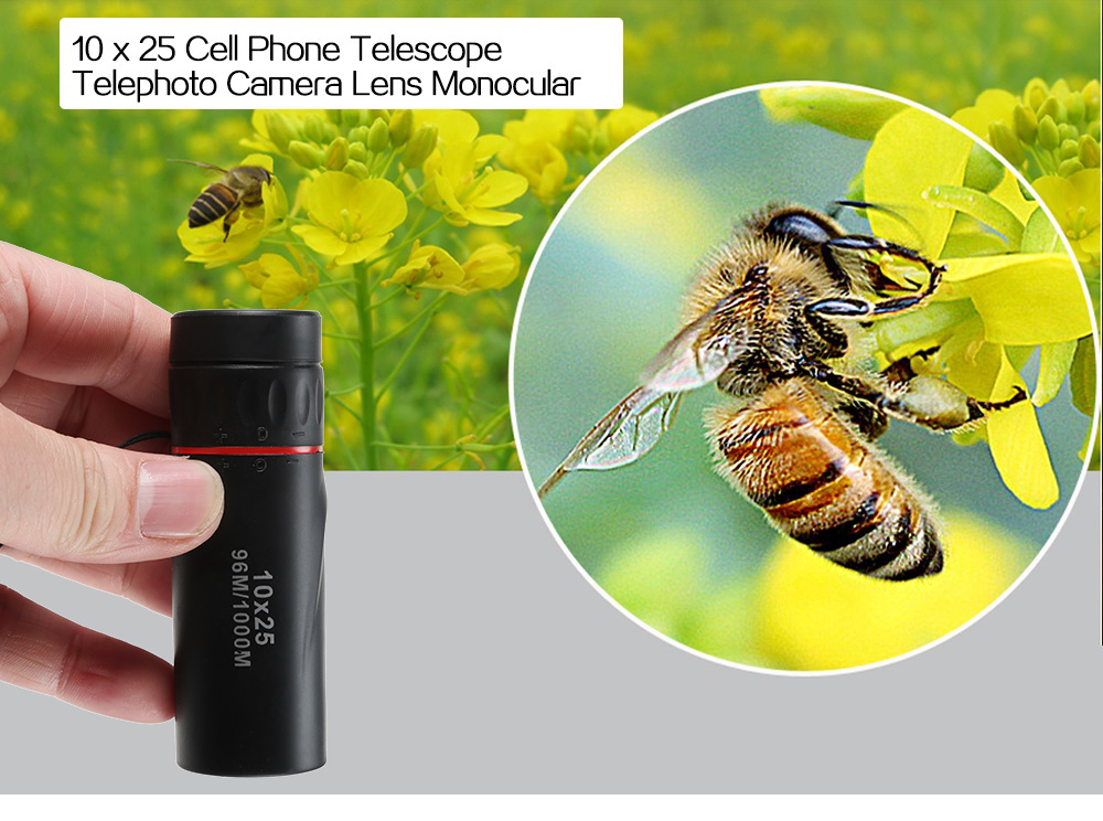 MaiFeng 10 x 25 Cell Phone Telescope Telephoto Camera Lens Monocular Zooming Focus