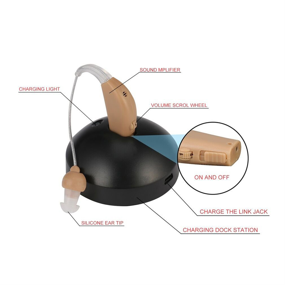 Mini In-ear Hearing Aid Care Invisible Deaf Volume Sound Amplifier Ear Aid Tone Rechargeable