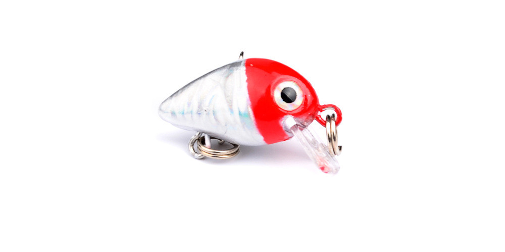 10 PCS Mini Fishing Lures 10 Colors Fishing Bait 2.6CM / 1.6G Fishing Tackle 10 High Carbon Steel Treble Hook