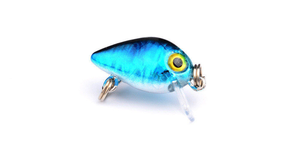 10 PCS Mini Fishing Lures 10 Colors Fishing Bait 2.6CM / 1.6G Fishing Tackle 10 High Carbon Steel Treble Hook