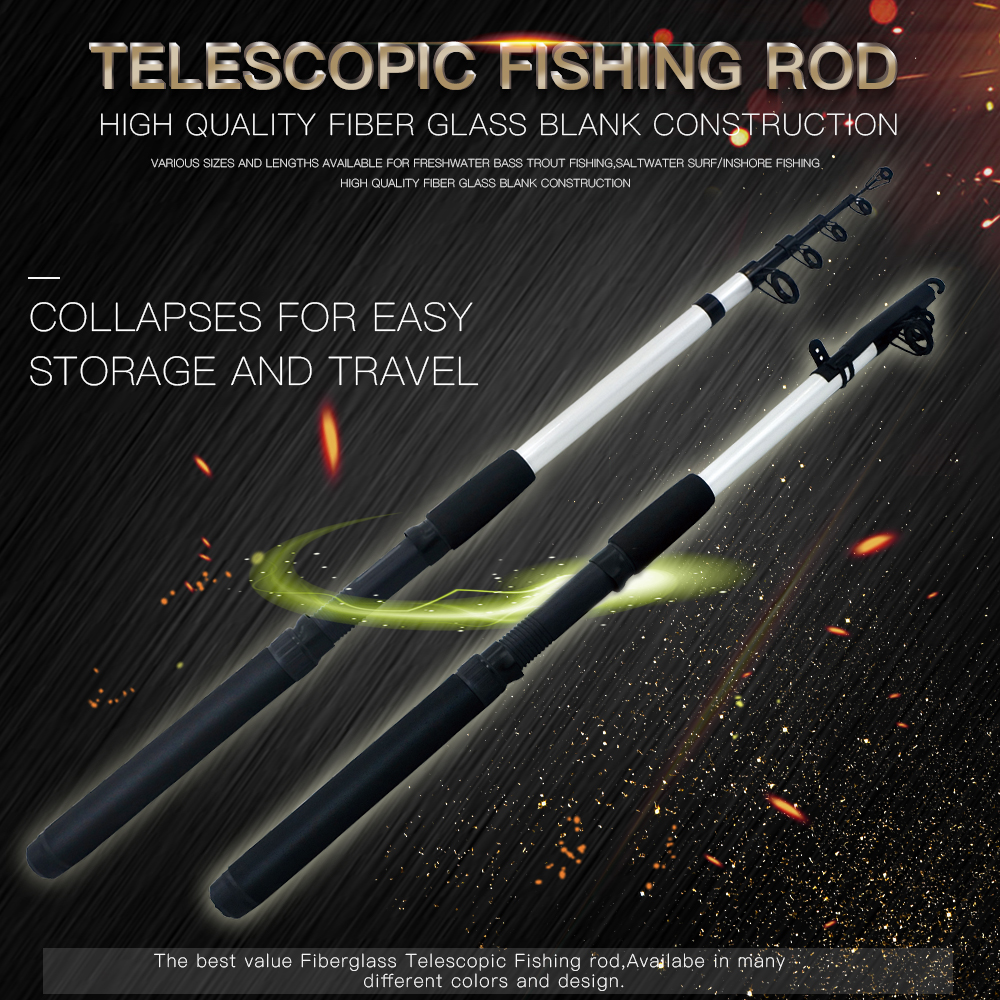 Portable Travel Boat Sea Telescopic Spinning Fishing Rod for Saltwater and Freshwater Fishing