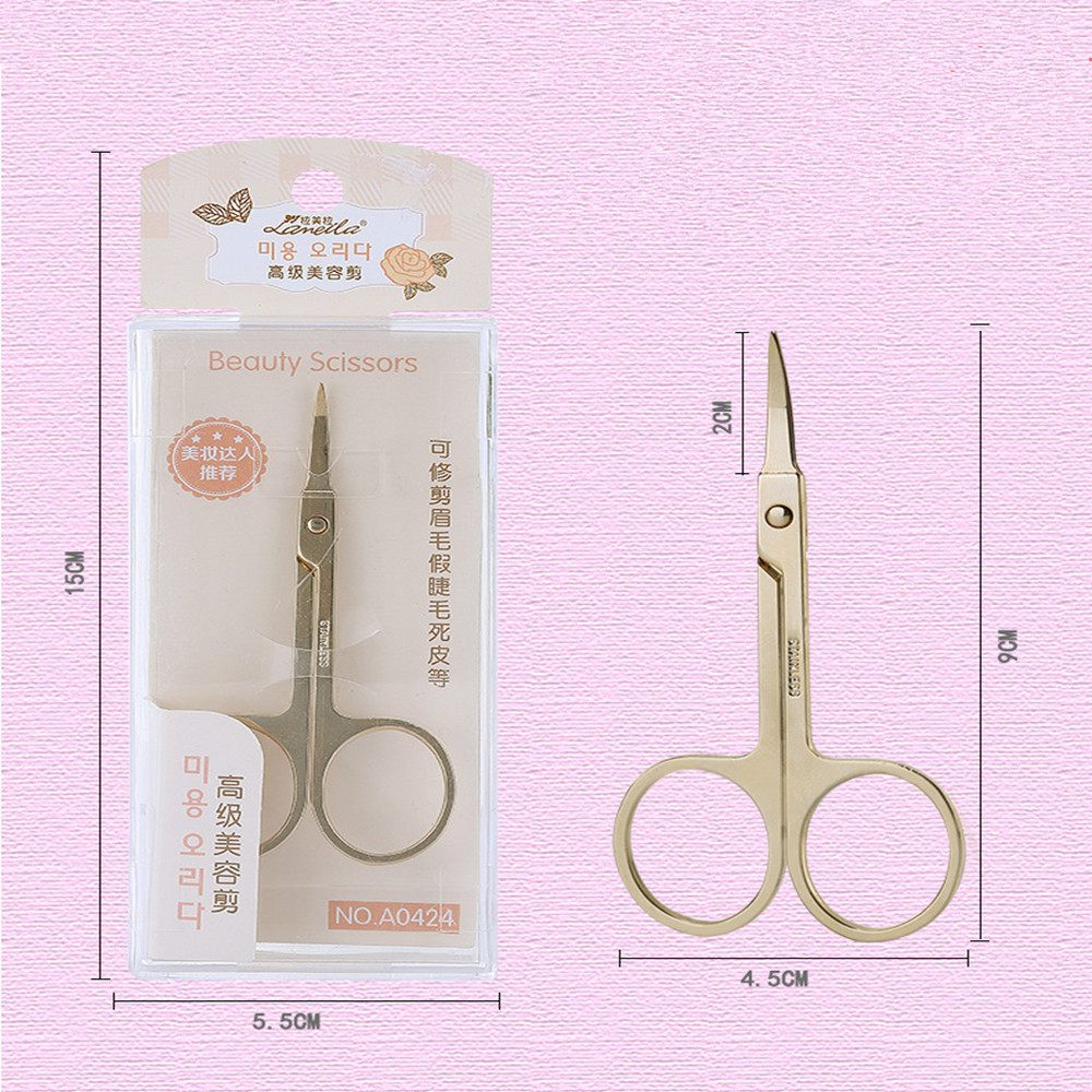 Lameila Multi-function Stainless Steel Golden Small Scissor Makeup Tool