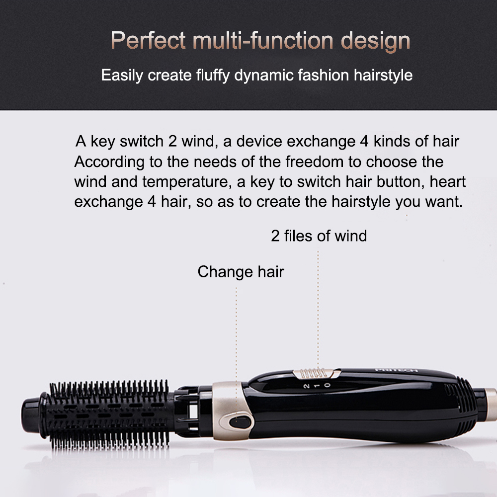 Multifunctional Straight and Roll Hair Styler Hair Dryer with 4 Styling Comb